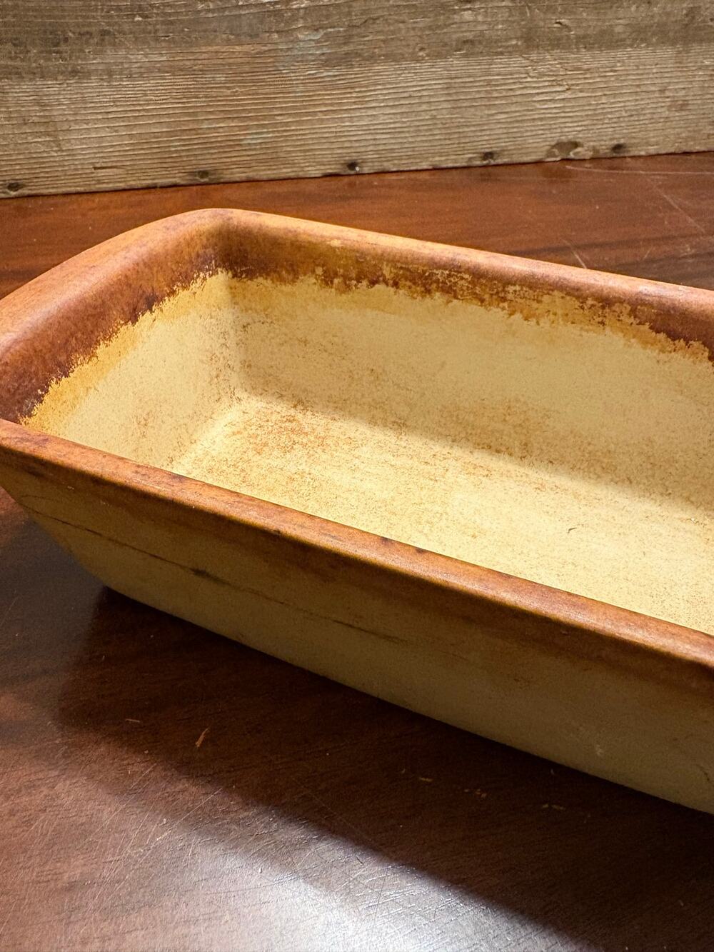 Pampered Chef Stoneware Loaf Pan 1417 Well Seasoned Natural Non-Stick Vintage